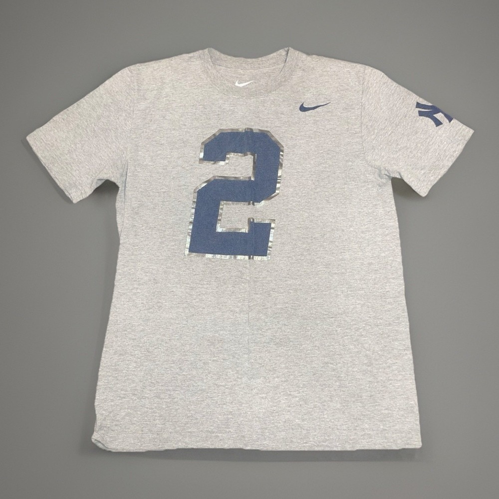 New York Yankees Derek Jeter Nike Jersey Grey Shirt - Size Medium